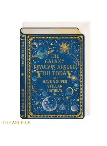 Поздравителна картичка "Днес галактиката се върти около вас, имайте супер звезден рожден ден!"